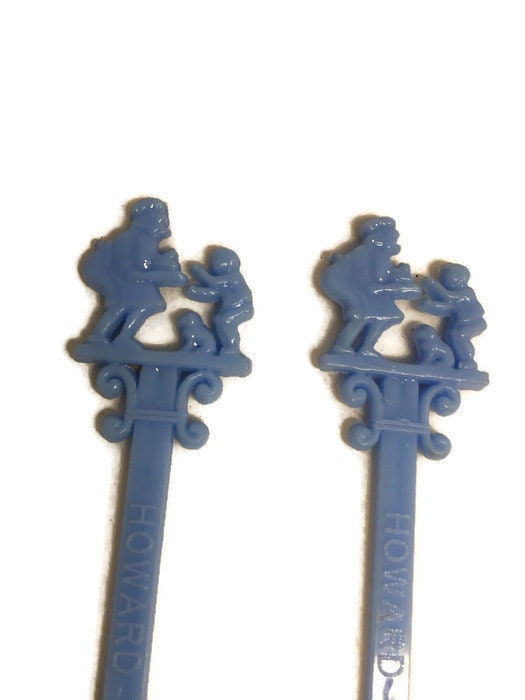 Mid Century Howard Johnson's Swizzle Sticks, Restaurant Souvenir Drink Stirrers - Duckwells