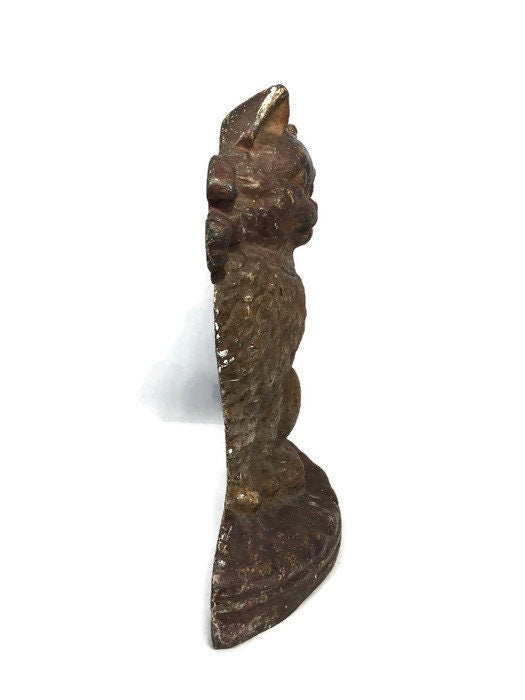 Vintage Cat Doorstop, Hubley Cast Iron Collectible Bookend - Duckwells