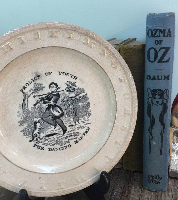 Antique Frolics of Youth Child's Alphabet Plate - Duckwells