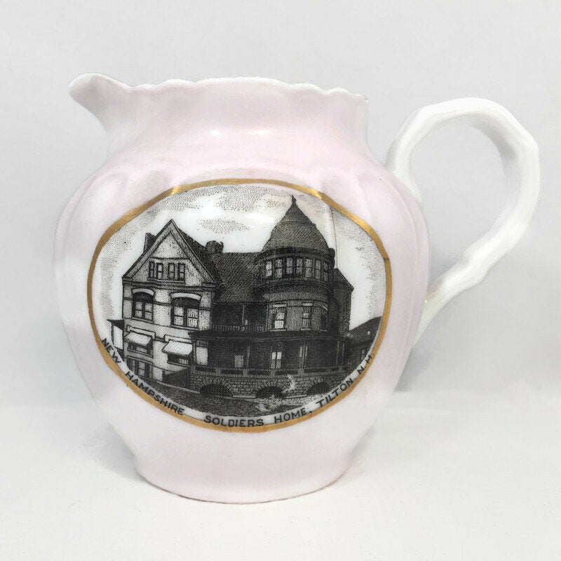 Antique Tilton New Hampshire Soldiers Home Creamer - Duckwells