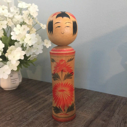 Vintage Kokeshi Doll, Signed Japanese Wood Collectible Figurine - Duckwells