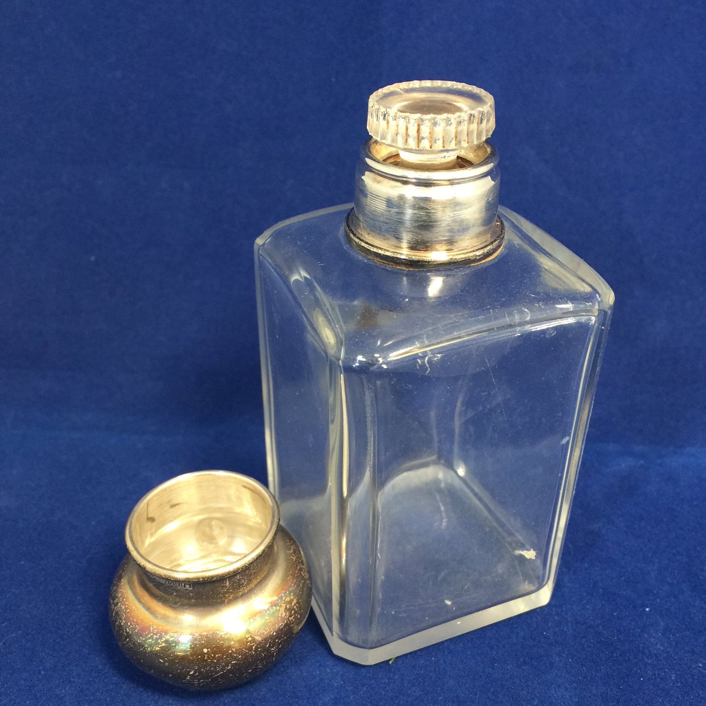 Antique Silver and Crystal Perfume Bottle, Louvre Paris - Duckwells