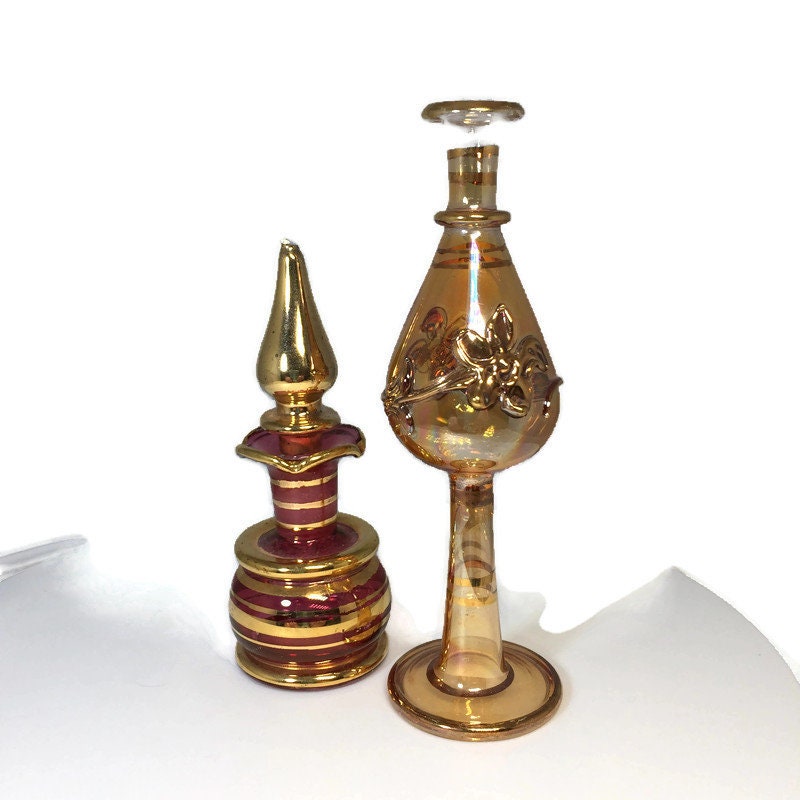 Vintage Egyptian Glass Perfume Bottles - Duckwells