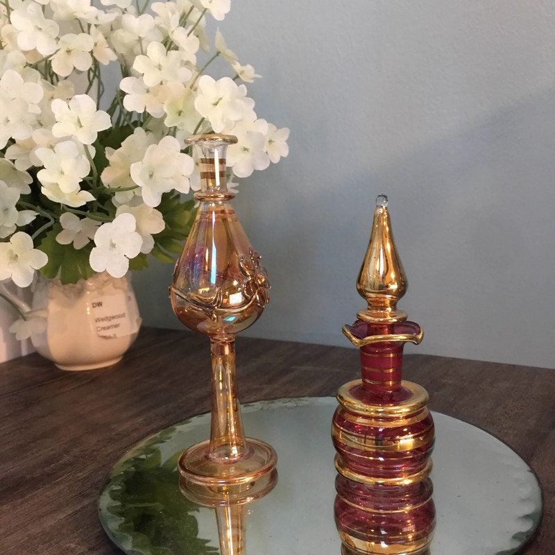 Vintage Egyptian Glass Perfume Bottles - Duckwells
