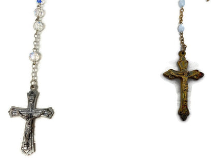 Vintage Italian Rosary Beads, Aurora Borealis and Eau de Lourdes - Duckwells