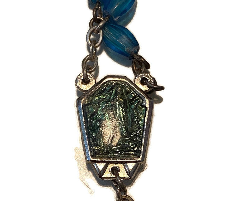 Vintage Italian Rosary Beads, Aurora Borealis and Eau de Lourdes - Duckwells
