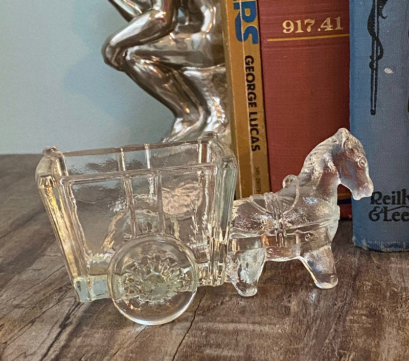 Vintage Glass Donkey Cart