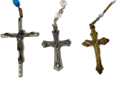 Vintage Italian Rosary Beads, Aurora Borealis and Eau de Lourdes - Duckwells