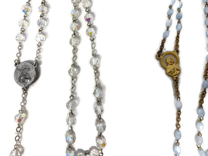 Vintage Italian Rosary Beads, Aurora Borealis and Eau de Lourdes - Duckwells