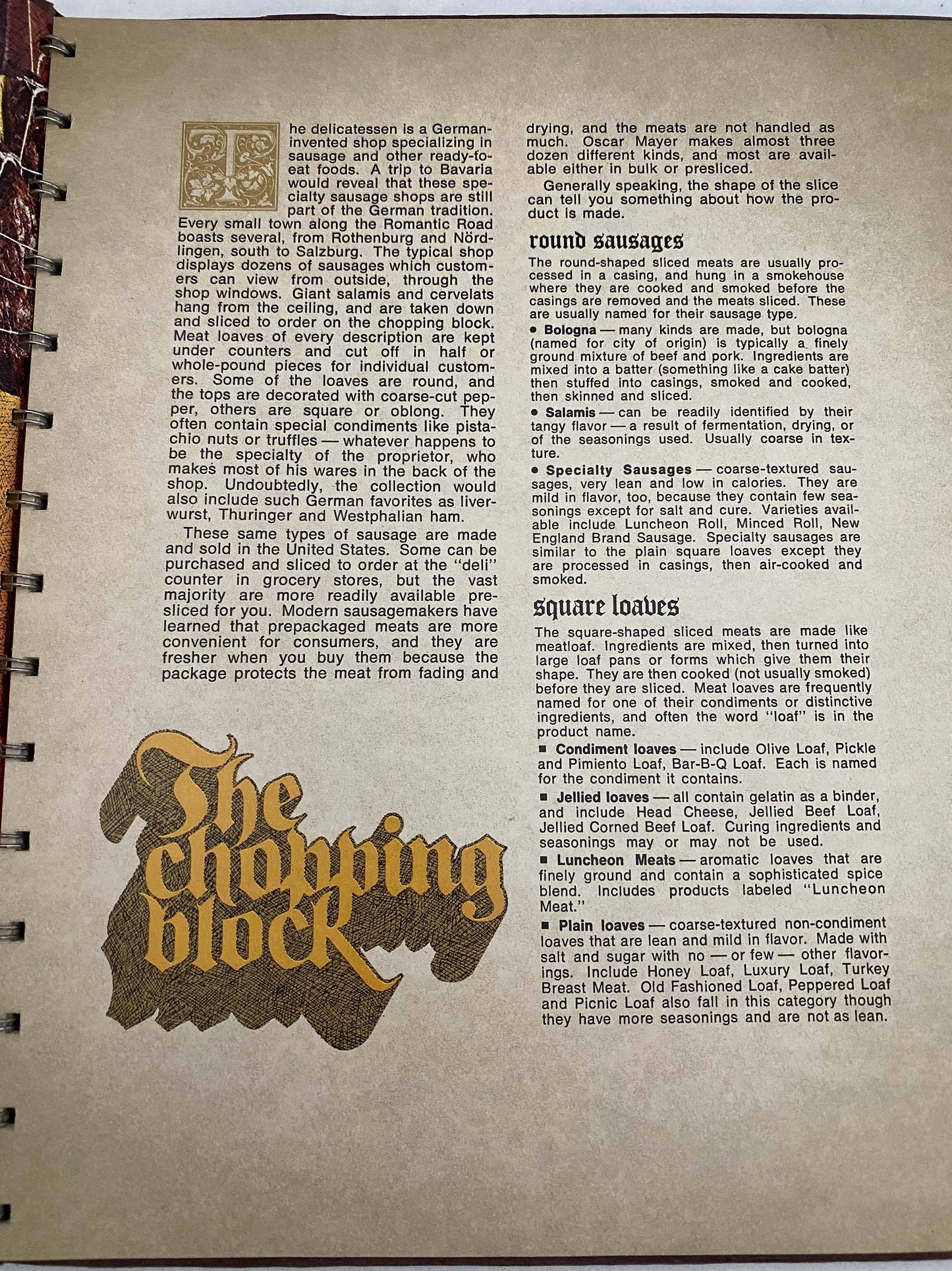 Vintage Cookbook, All About Sausage, 1973 Oscar Meyer