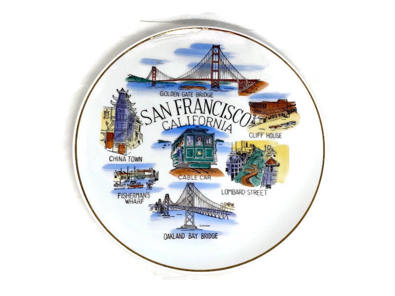 Midcentury San Francisco Souvenir Wall Plate