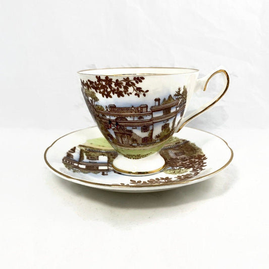 Vintage Hyde Park, New York Teacup and Saucer Souvenir from the Home of Franklin D. Roosevelt at Duckwells