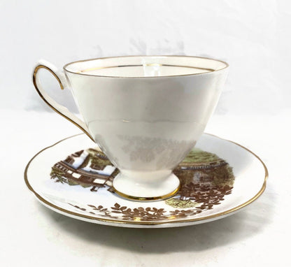 Vintage Hyde Park, New York Teacup and Saucer Souvenir from the Home of Franklin D. Roosevelt