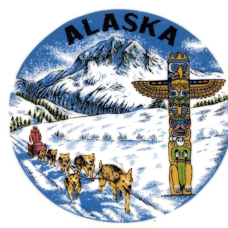 Vintage Alaska Souvenir Plate, Collectible State Wall Plate - Duckwells