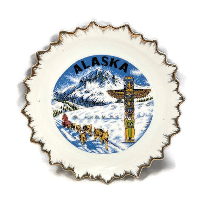 Vintage Alaska Souvenir Plate, Collectible State Wall Plate - Duckwells