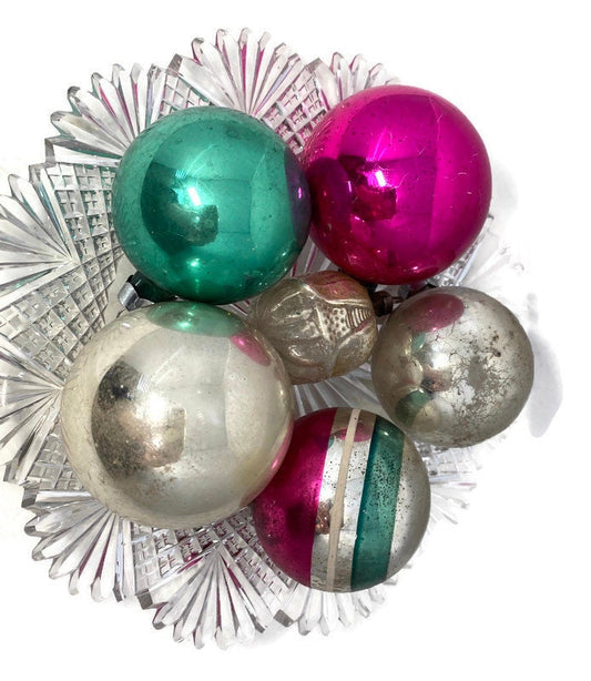 Mid Century Glass Christmas Tree Ornaments