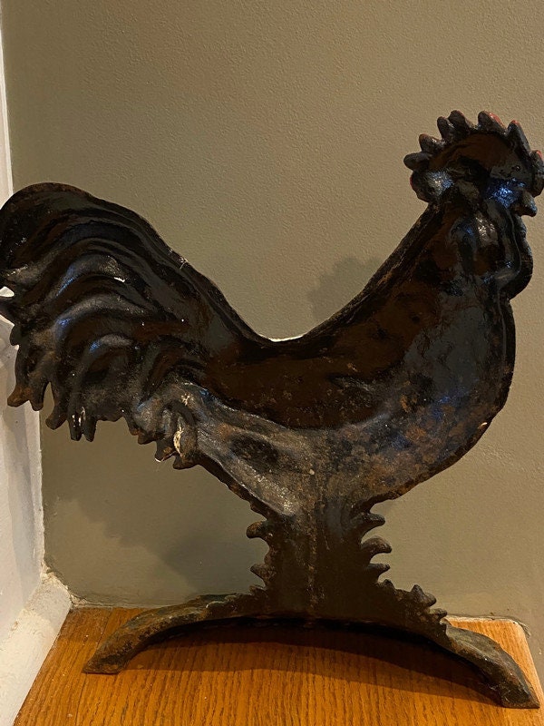 Vintage Cast Iron Rooster Doorstop