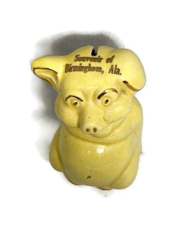 Vintage Piggy Bank, Ceramic Souvenir of Birmingham, Alabama