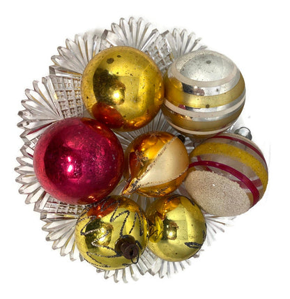 Midcentury Glass Christmas Ornaments, Holiday Tree Decorations at Duckwells