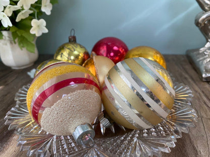 Midcentury Glass Christmas Ornaments, Holiday Tree Decorations at Duckwells