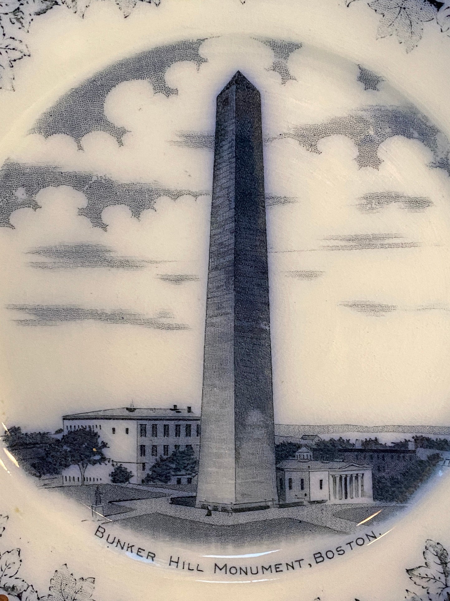 Antique Bunker Hill Monument Souvenir Plate - Bunker Hill Monument