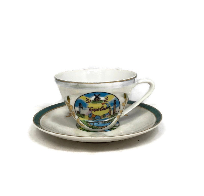 Vintage Cape Cod, Massachusetts Souvenir Teacup and Saucer