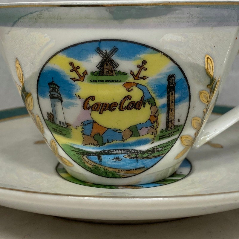 Vintage Cape Cod, Massachusetts Souvenir Teacup and Saucer