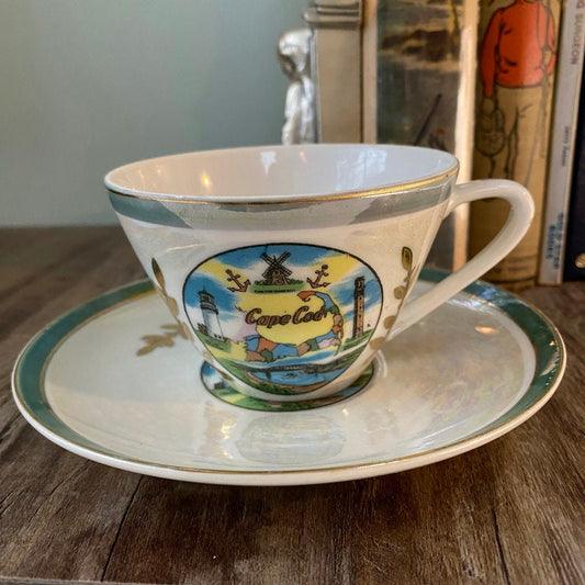 Vintage Cape Cod, Massachusetts Souvenir Teacup and Saucer