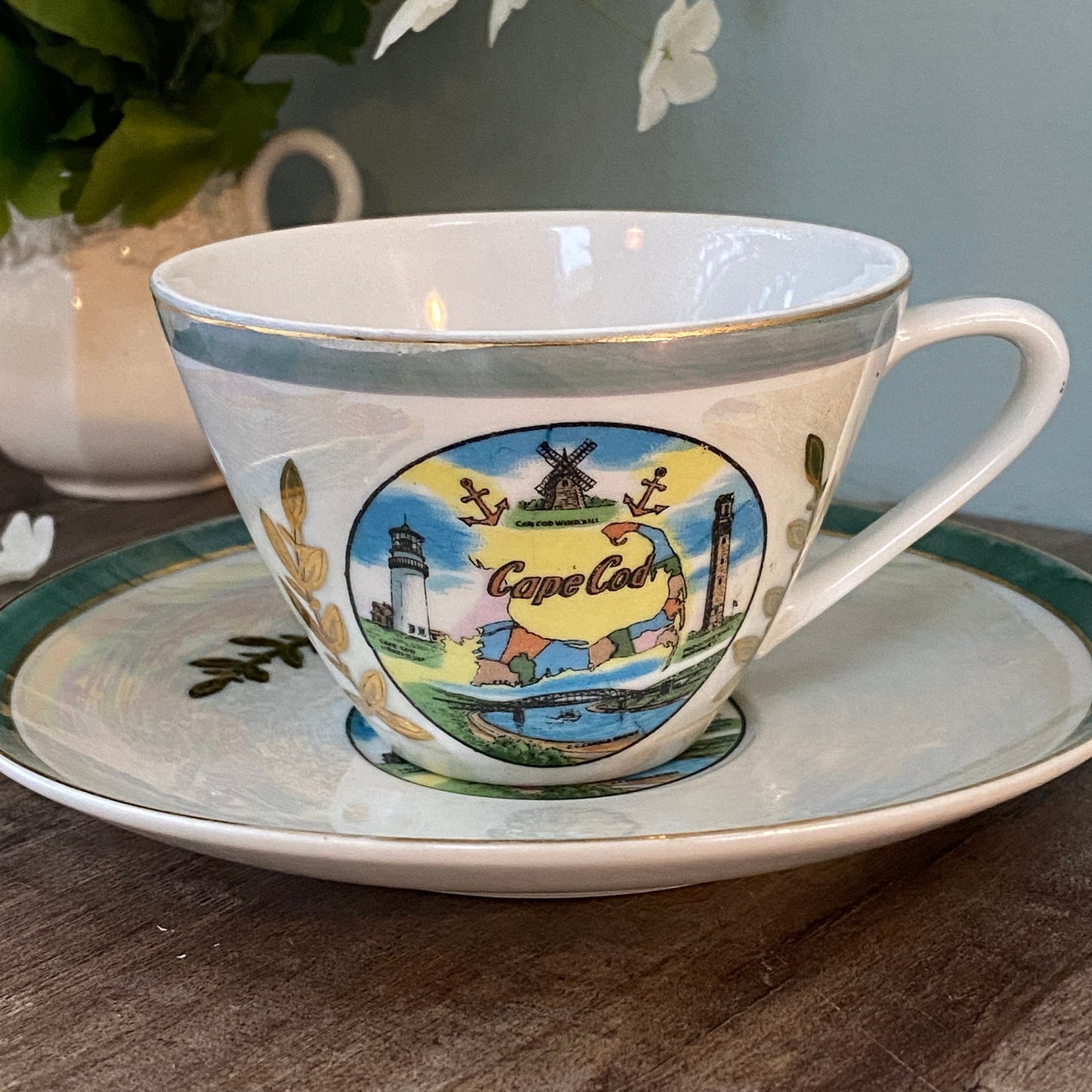 Vintage Cape Cod, Massachusetts Souvenir Teacup and Saucer