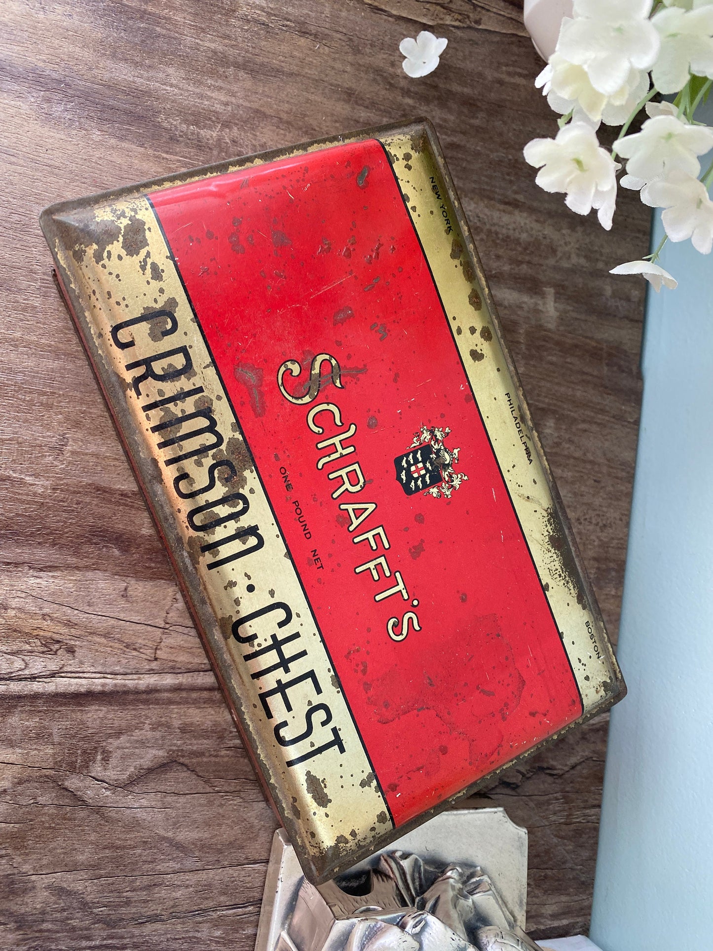 Vintage Schrafft's Metal Candy Box