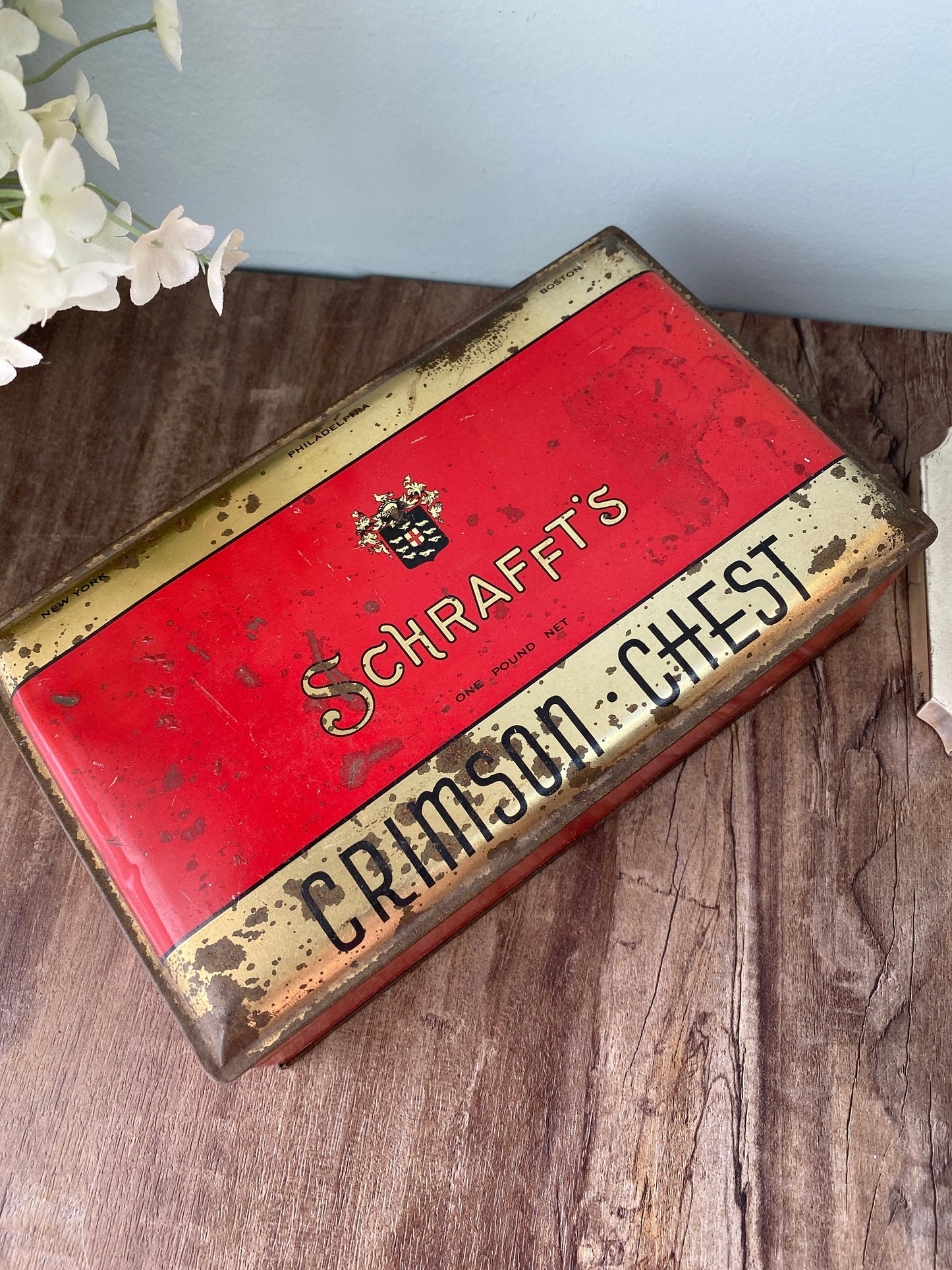 Vintage Schrafft's Metal Candy Box
