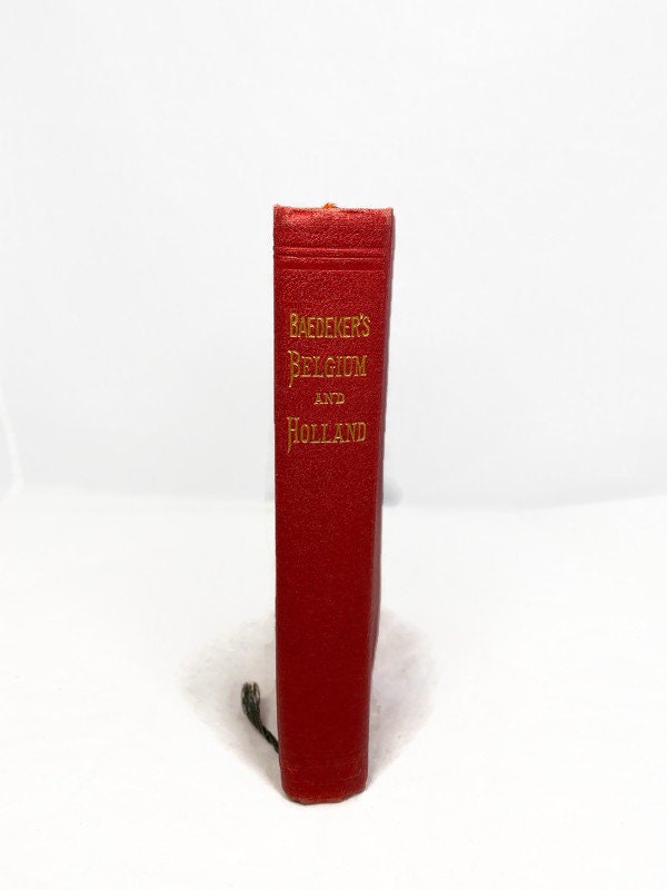 Antique 1910 Baedeker's Guide Book Belgium and Holland