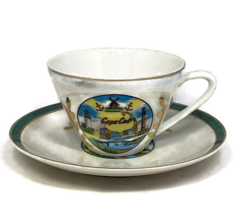 Vintage Cape Cod, Massachusetts Souvenir Teacup and Saucer