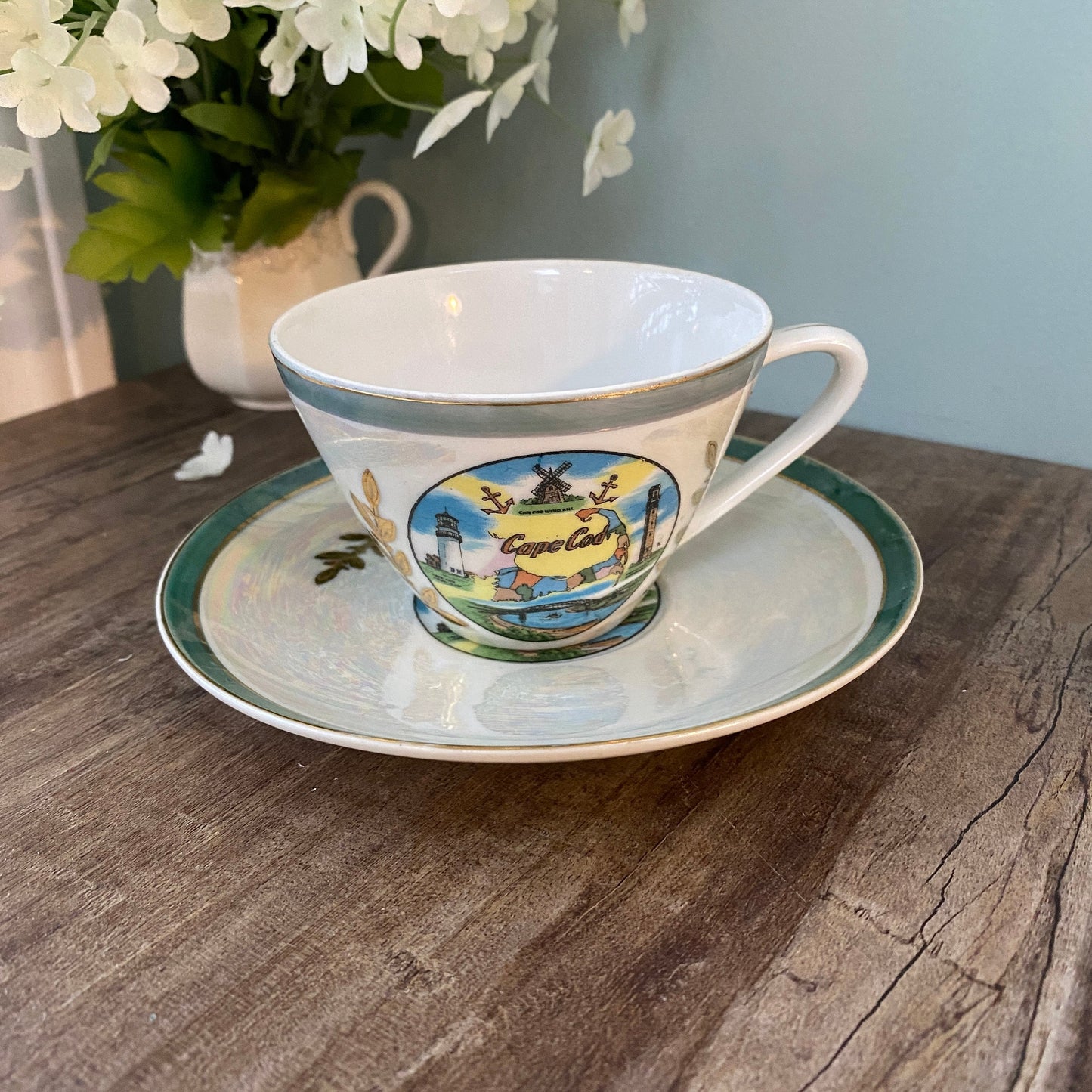 Vintage Cape Cod, Massachusetts Souvenir Teacup and Saucer