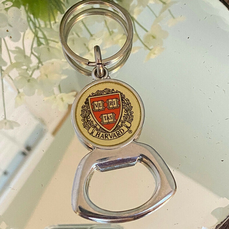 Vintage Harvard University Bottle Opener and Key Ring