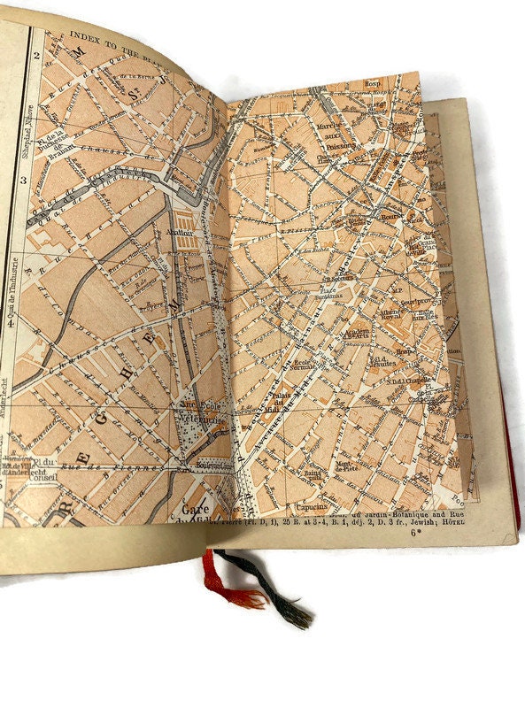 Antique 1910 Baedeker's Guide Book Belgium and Holland