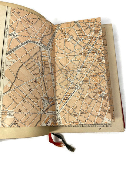 Antique 1910 Baedeker's Guide Book Belgium and Holland