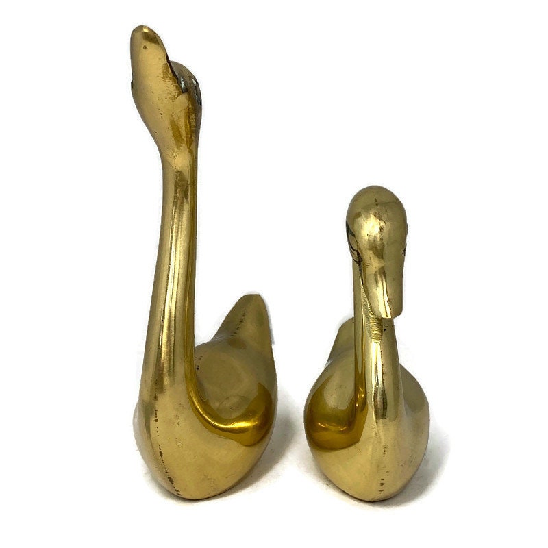 Vintage Brass Pair of Swans – Duckwells