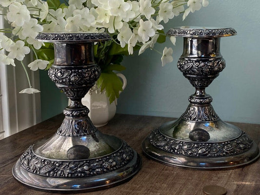 Vintage Silverplate Candlesticks by Jennings Brother