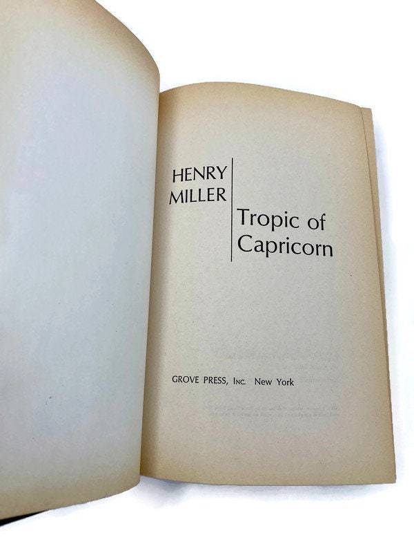 Vintage Book, Tropic of Capricorn by Henry Miller, First American Edition