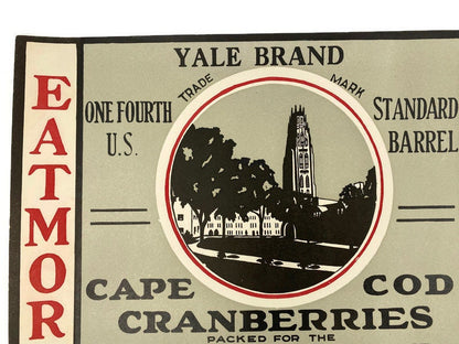 Vintage Fruit Label, Cape Cod Cranberries, Yale Brand