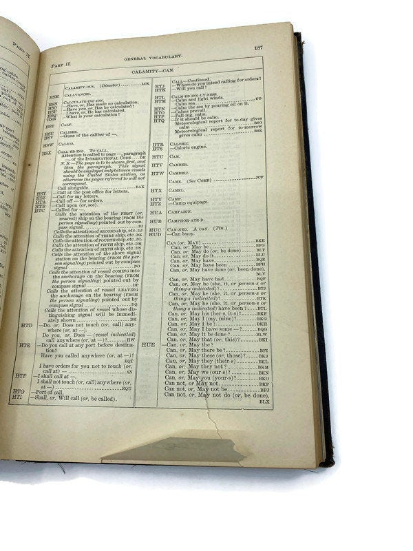 Rare Antique Book, International Code of Signals American Edition 1923