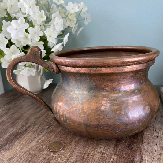 Vintage Hand Hammered Copper Pot