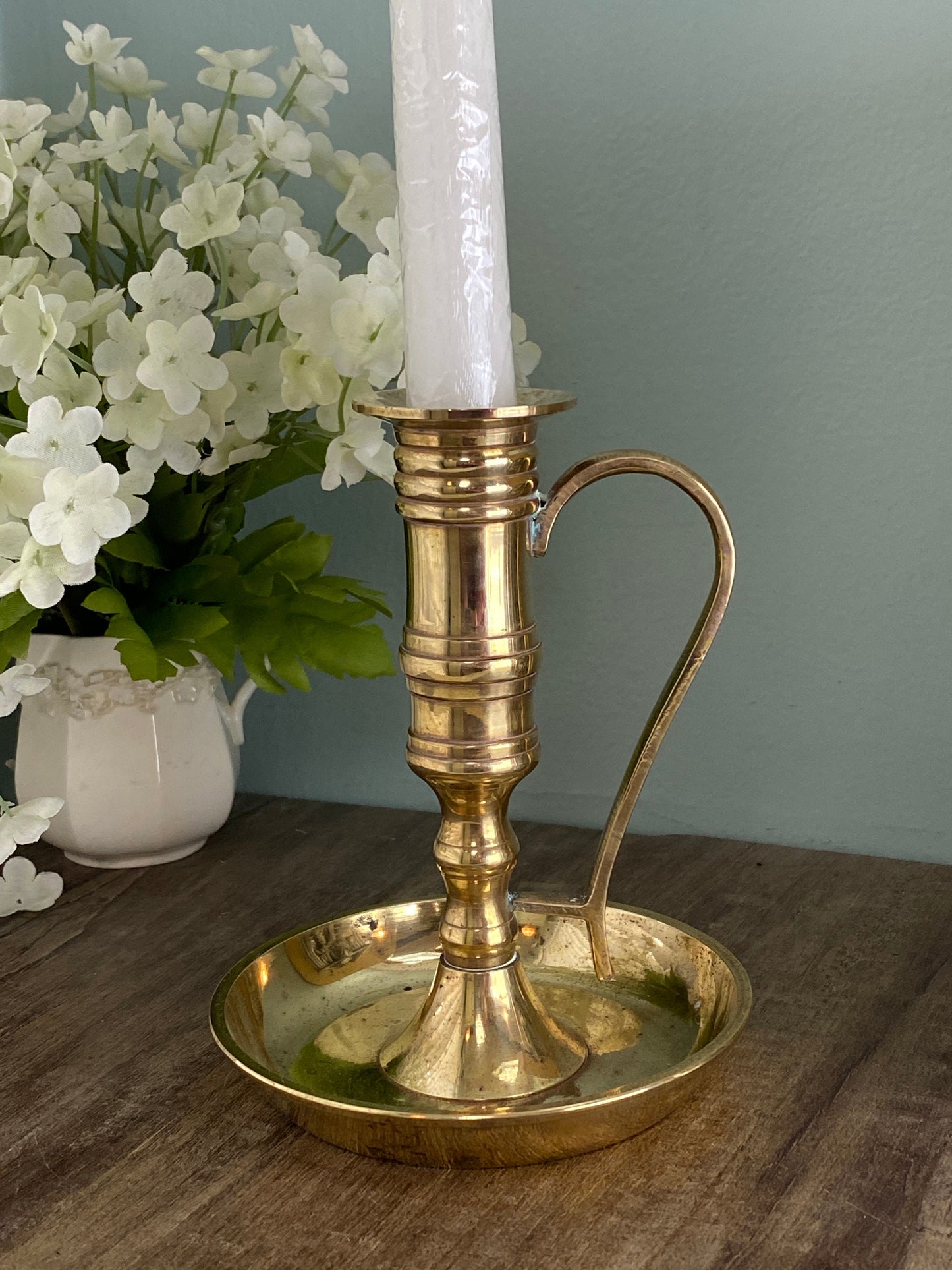 Vintage Brass Candle Holder, Home Decor Accent