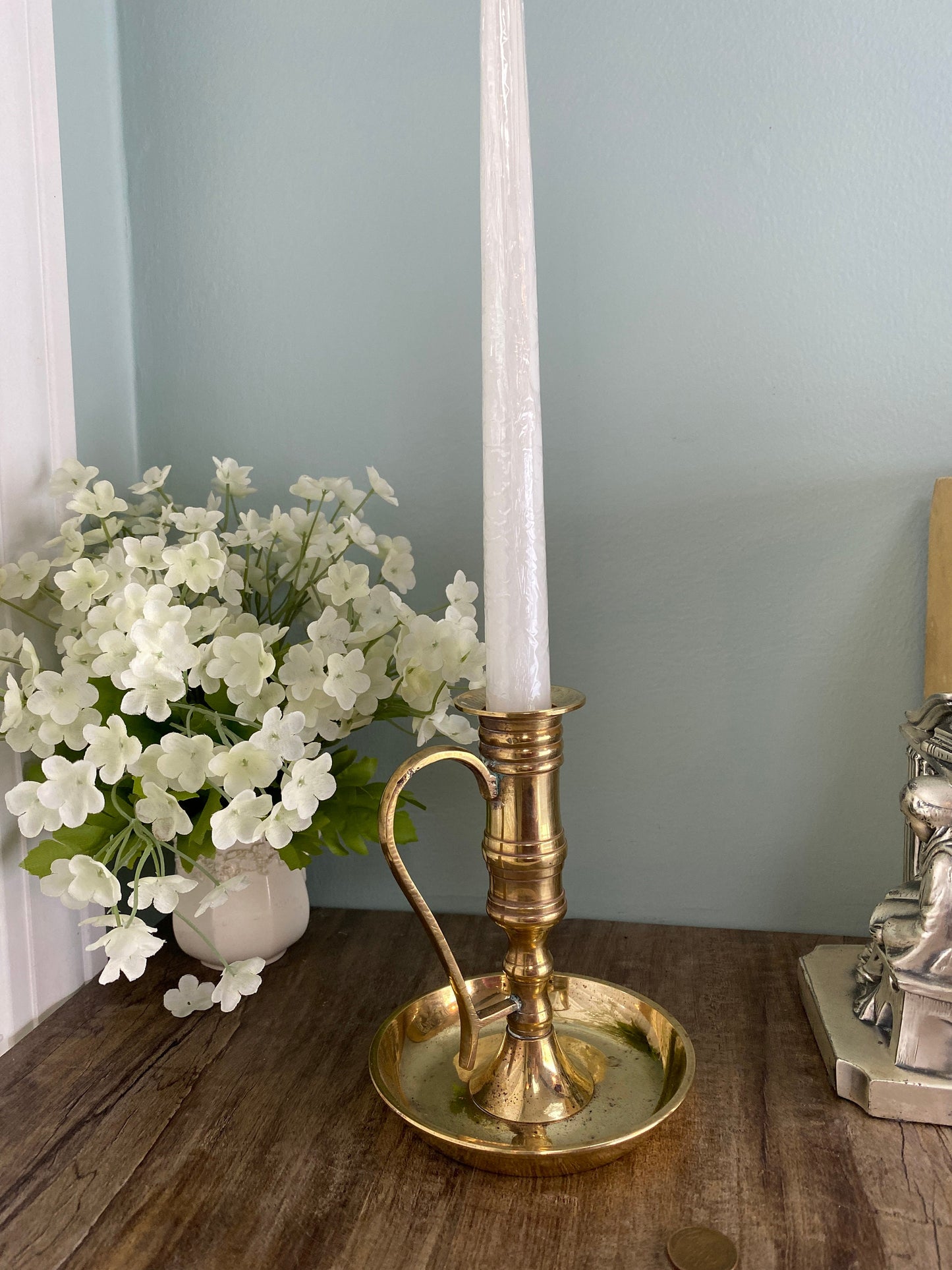 Vintage Brass Candle Holder, Home Decor Accent