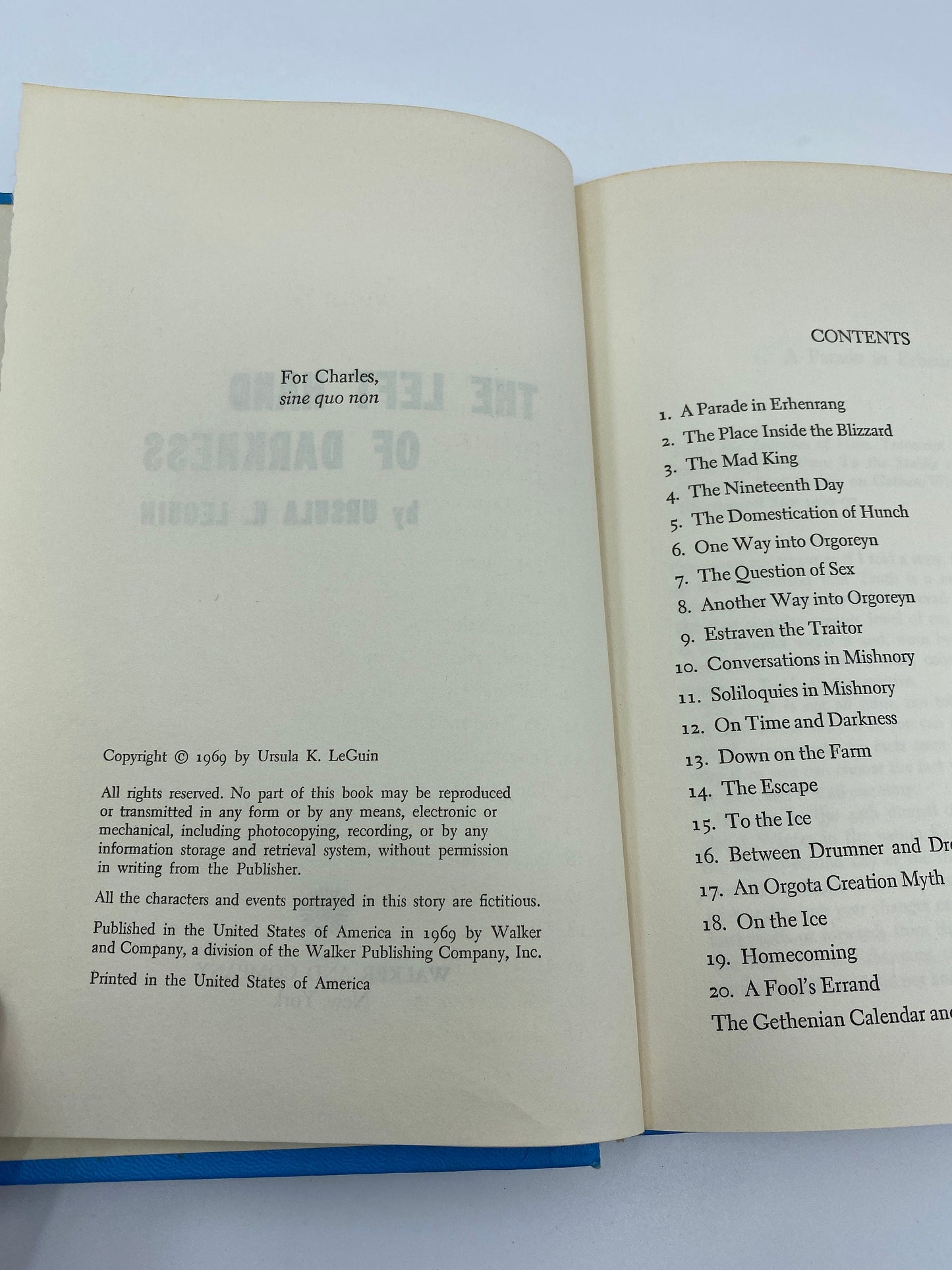 Vintage First Edition Book, The Left Hand of Darkeness by Ursula K. Leguin