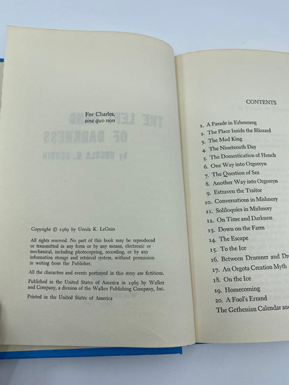 Vintage First Edition Book, The Left Hand of Darkeness by Ursula K. Leguin