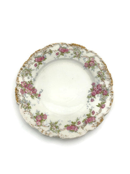 Antique French Porcelain Small Plate by J Pouyat, Limoges France