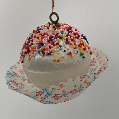 Vintage Cupcake Christmas Ornament