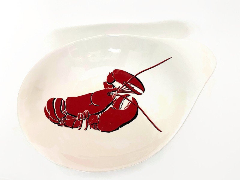 Vintage Ceramic Lobster Tabbed Bowl by Eastern China NY U.S.A.